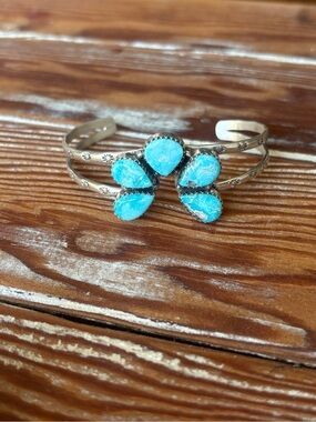 Genuine Whitewater  Kingman Turquoise Cuff Bracelet